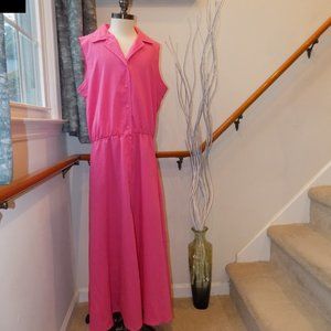 CABRIAS Vintage Pink Button Down Dress Size 12